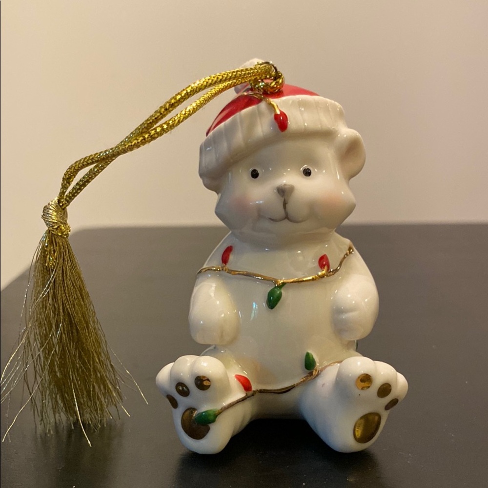 Lenox Very Merry Porcelain Bear Ornament, new in box